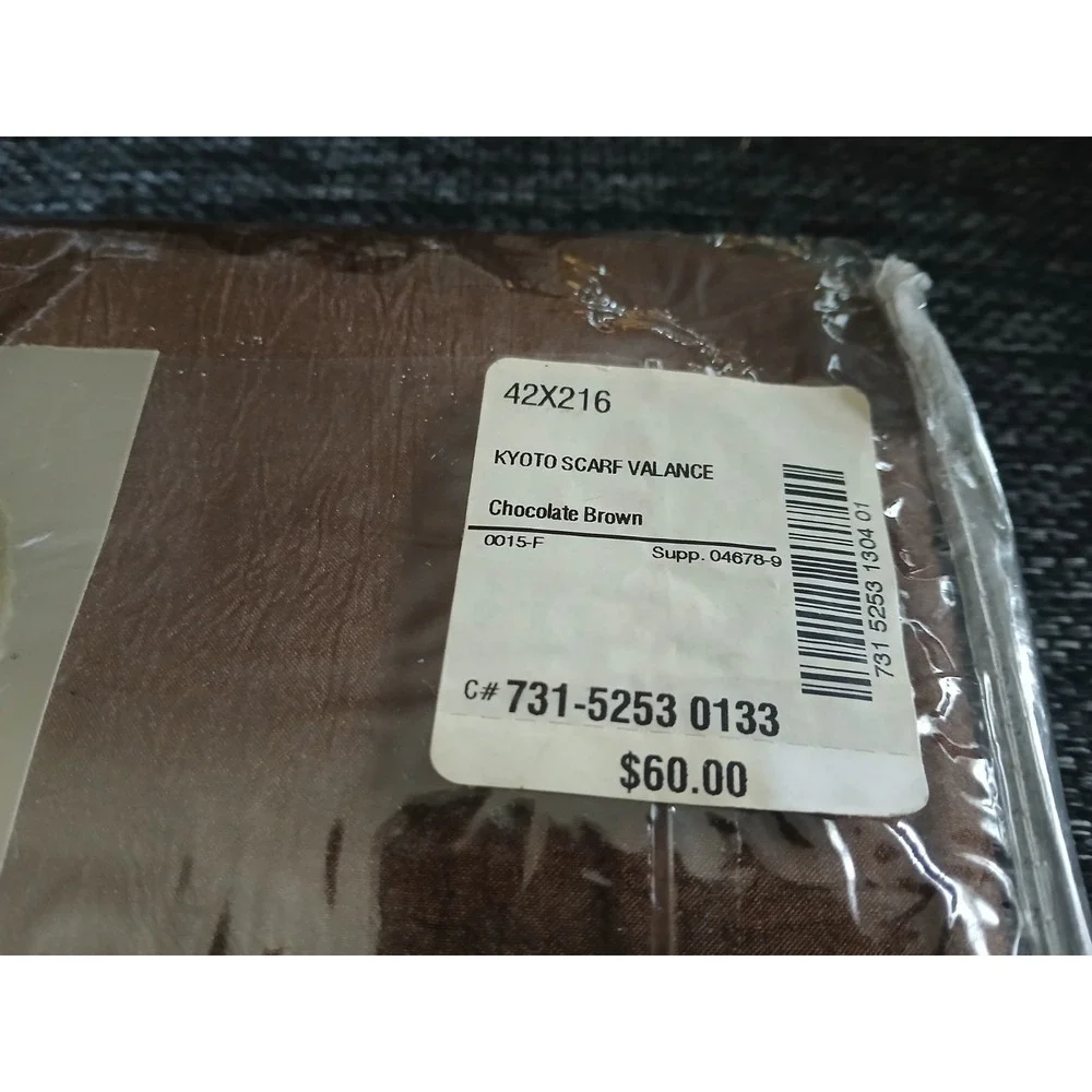 New Kyoto Scarf Valance Silk-Like Polyester Chocolate Brown 42x216